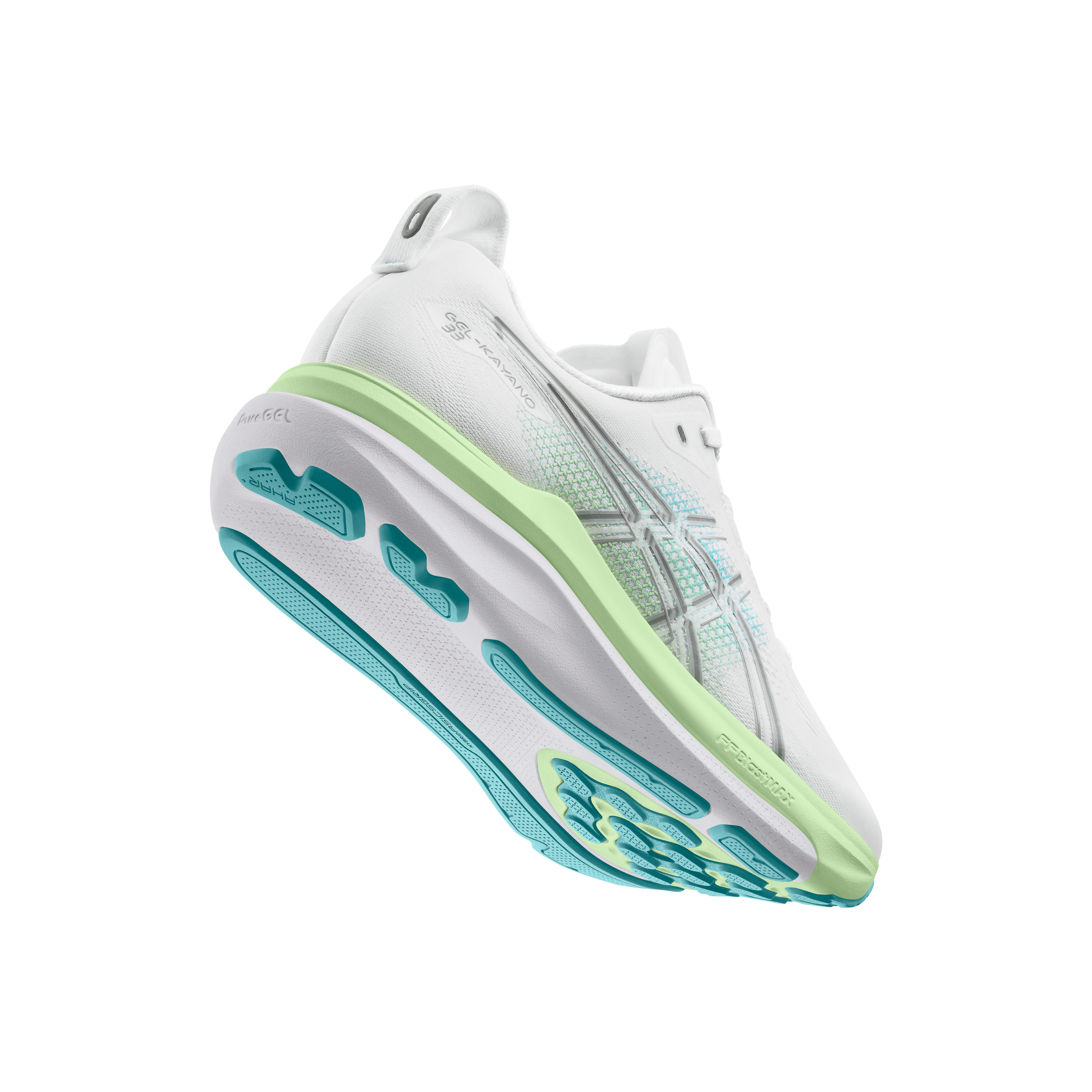 ASICS GEL-Kayano 33 in motion showing stability and gait support