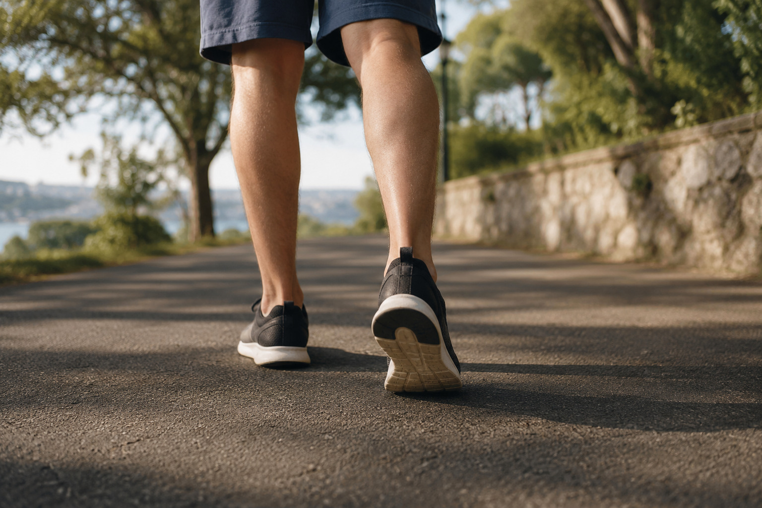 Person walking outdoors - early peripheral artery disease often produces no visible signs despite affecting circulation